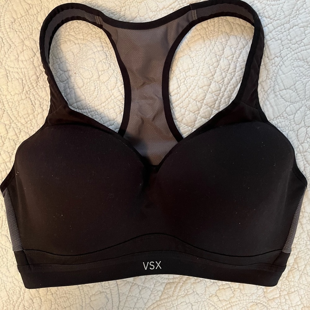VSX Black sports bra with underwire.